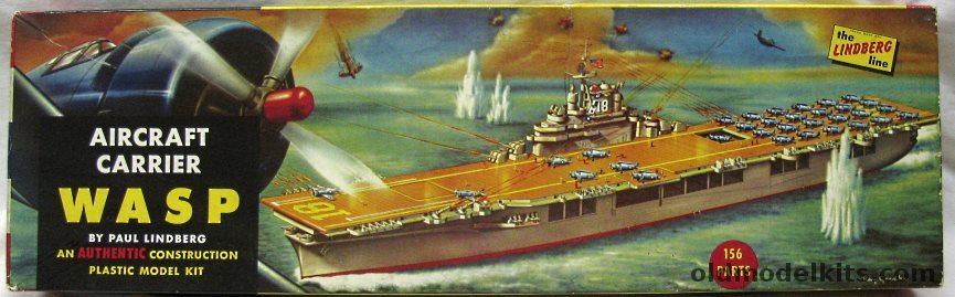 Lindberg 1/500 CV-18 USS Wasp Aircraft Carrier - Essex Class, 705-198 plastic model kit